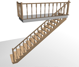Прямі одномаршеві дерев'яні сходи