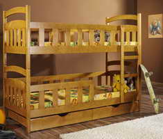 Деревянная двухъярусная кровать "Винни-Пух"